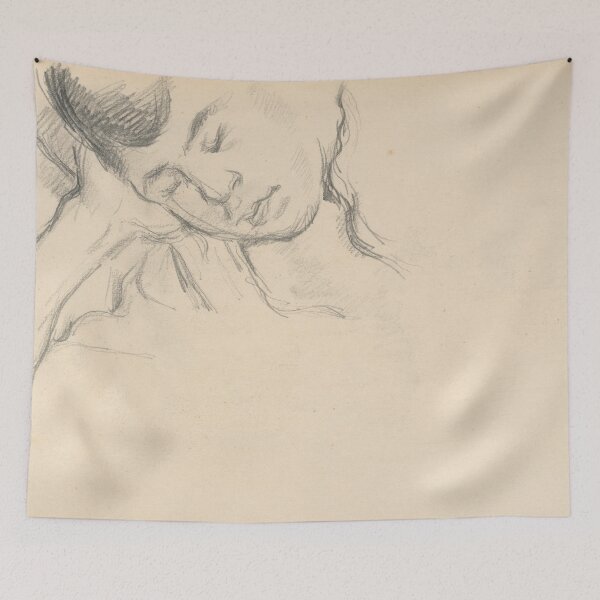 Item preview, Figure Resting Head on Hand by Paul Cézanne: Minimalist Figure Study Poster designed and sold by artofuniverse.