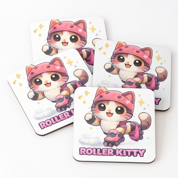 Item preview, Kawaii Cute Roller Kitty Cat designed and sold by VictorySticker.
