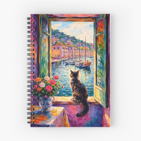 Item preview, The Open Window: Collioure with a Cat designed and sold by Ocelot-T.