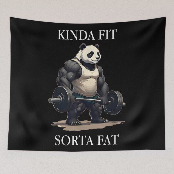 Item preview, Kinda Fit Sorta Fat Funny Muscle Panda Weightlifting Gym Humor designed and sold by NgumohaLanke.