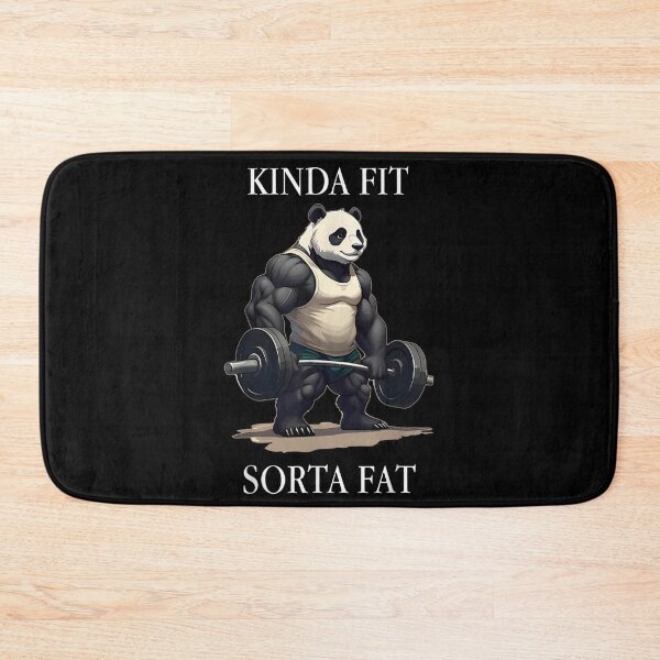 Item preview, Kinda Fit Sorta Fat Funny Muscle Panda Weightlifting Gym Humor designed and sold by NgumohaLanke.