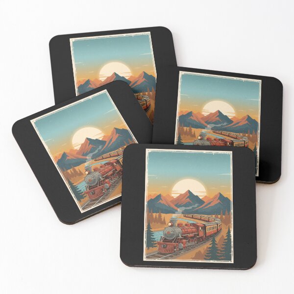 Item preview, Vintage Steam Train Mountain Sunset designed and sold by orovelahome.