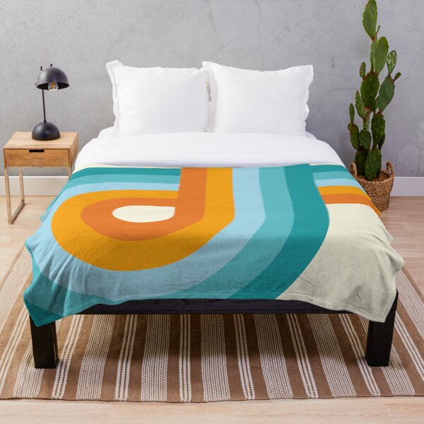 Item preview, Geometric Colorful Retro - Turquoise blue and Orange designed and sold by JMgraphic.