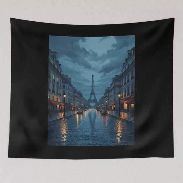 Item preview, Rainy Paris Street with Eiffel Tower designed and sold by felightpure.