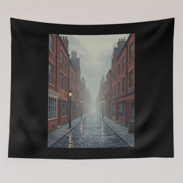 Item preview, Foggy Brick Street Morning Scene designed and sold by demureluxes.
