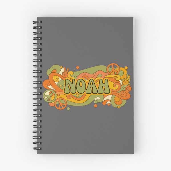 Item preview, Noah Retro Groovy 70s Peace Sign Name Art designed and sold by MBBialyPiksel.