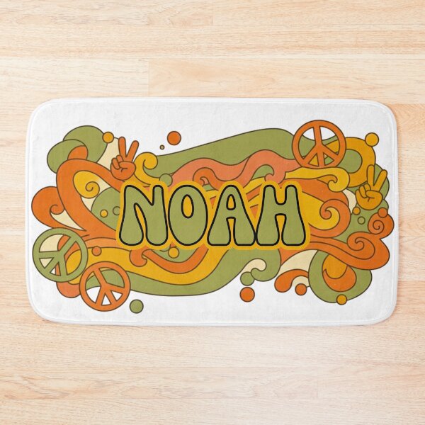 Item preview, Noah Retro Groovy 70s Peace Sign Name Art designed and sold by MBBialyPiksel.