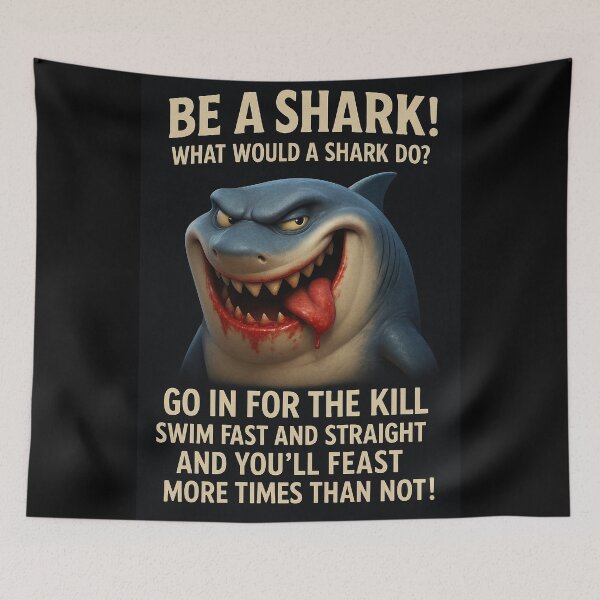Item preview, Be a Shark – Go In for the Kill Motivation Tee designed and sold by DyfunctionalTee.