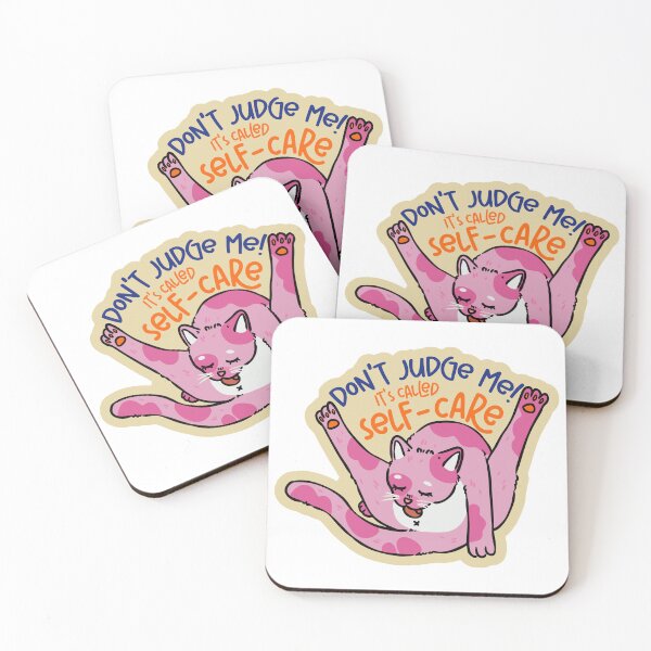 Item preview, Don't Judge Me It's Called Self-Care Pink Cat designed and sold by jinmkh.