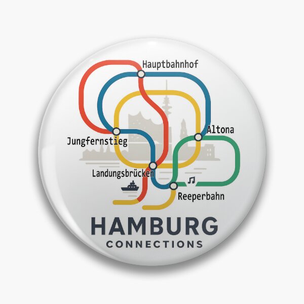 Item preview, Hamburg Connections – Vintage Germany Transit Map Skyline Pride Design designed and sold by Globalcitytees.