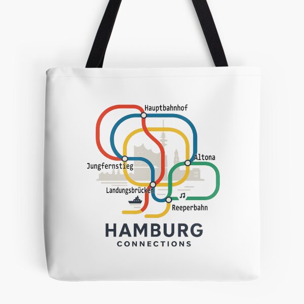 Item preview, Hamburg Connections – Vintage Germany Transit Map Skyline Pride Design designed and sold by Globalcitytees.