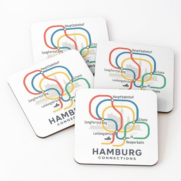 Item preview, Hamburg Connections – Vintage Germany Transit Map Skyline Pride Design designed and sold by Globalcitytees.