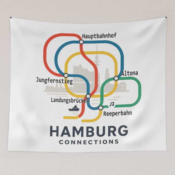 Item preview, Hamburg Connections – Vintage Germany Transit Map Skyline Pride Design designed and sold by Globalcitytees.