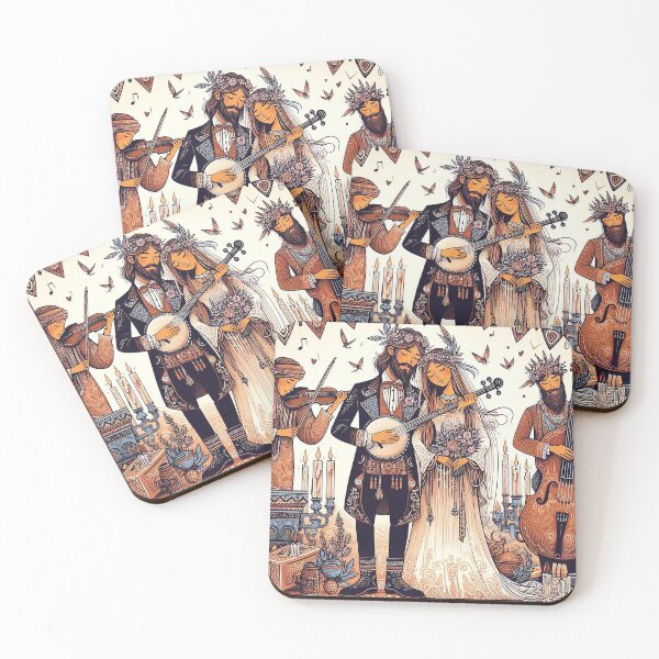 Item preview, Folk Wedding Serenade – Boho Celtic Music Illustration designed and sold by DiamondSkyShirt.