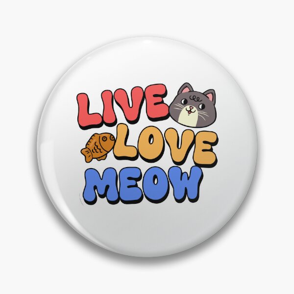 Item preview, Live Love Meow Retro Cat Typography designed and sold by jinmkh.
