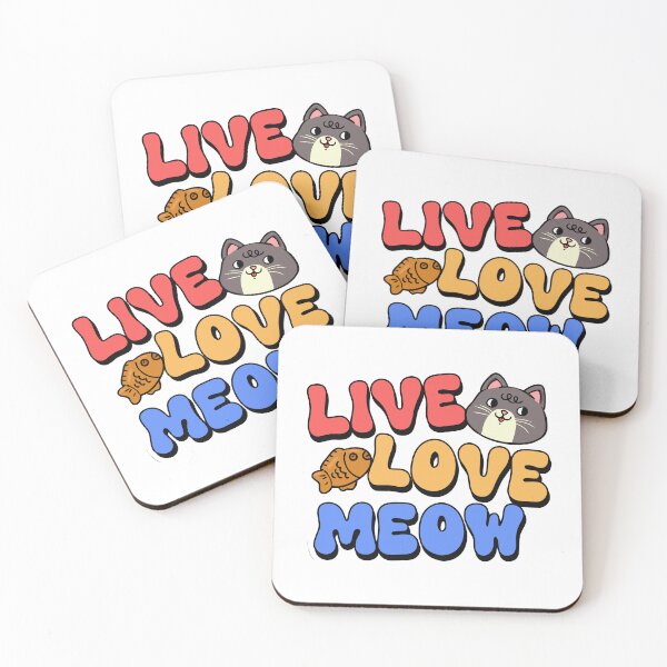 Item preview, Live Love Meow Retro Cat Typography designed and sold by jinmkh.