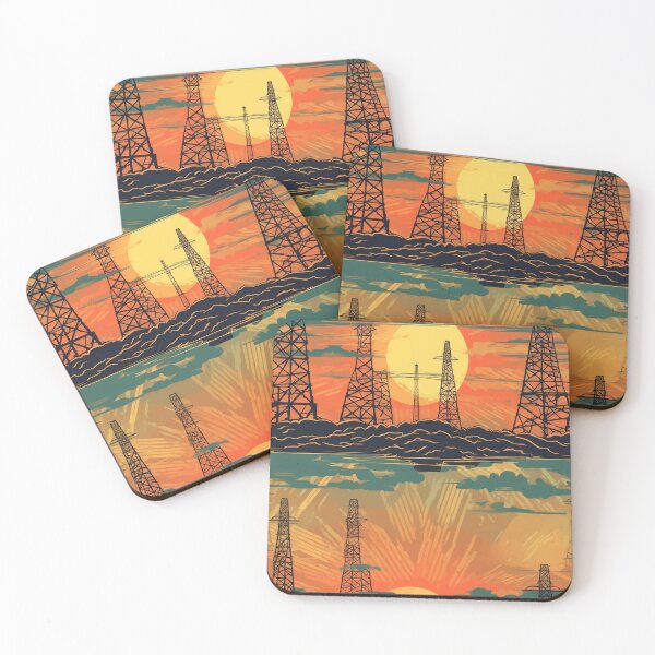 Item preview, Retro aesthetics sunset pylons designed and sold by pinkal.