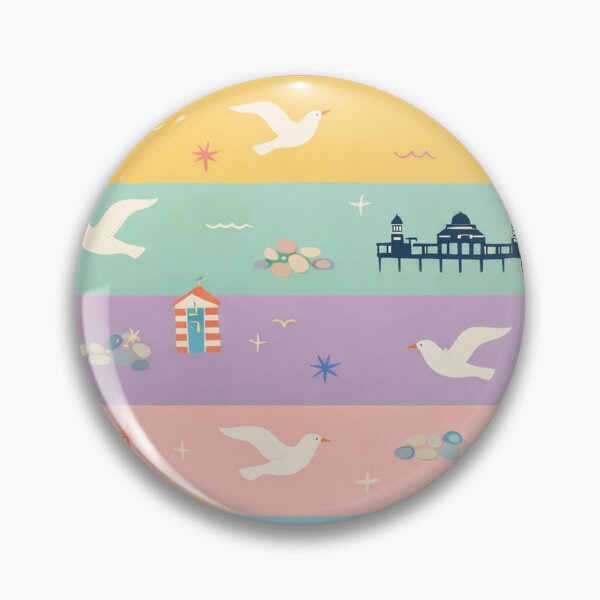 Item preview, Vintage Brighton Seaside – Retro Pastel Stripe Coastal Pattern designed and sold by chihuahuashower.
