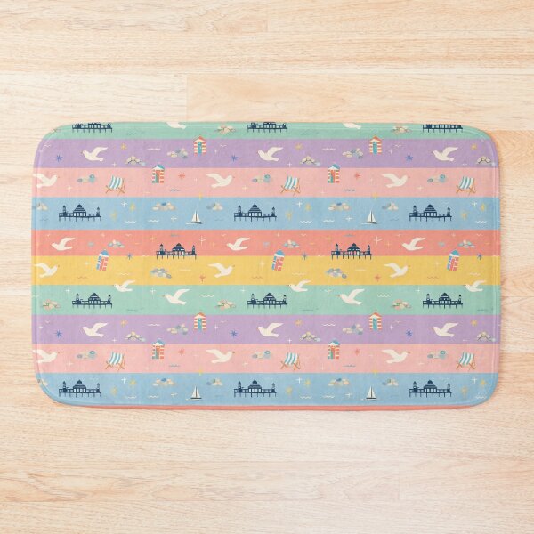 Item preview, Vintage Brighton Seaside – Retro Pastel Stripe Coastal Pattern designed and sold by chihuahuashower.