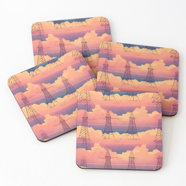 Item preview, Vintage clouds and pylons designed and sold by pinkal.