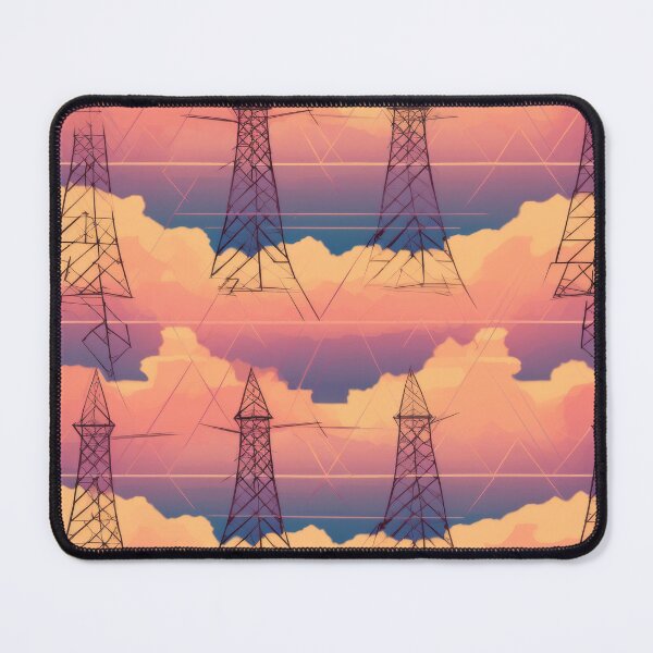 Item preview, Vintage clouds and pylons designed and sold by pinkal.