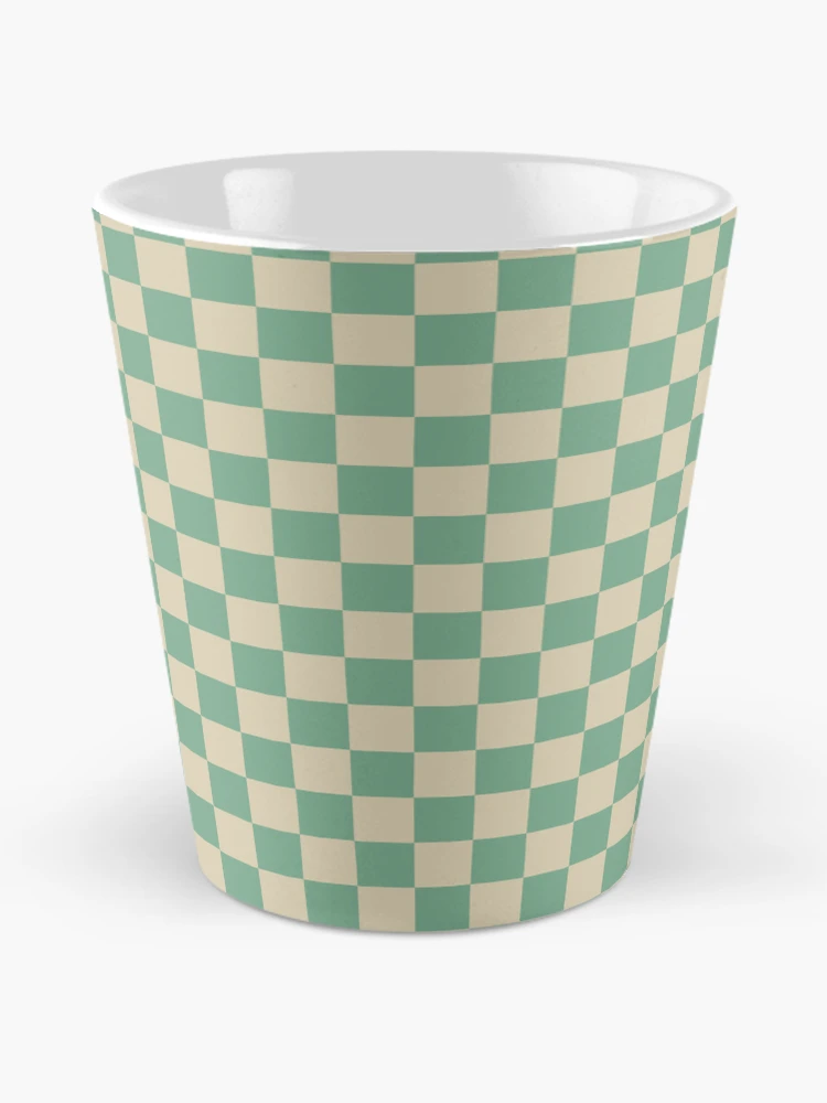 Thumbnail 2 of 4, Coffee Mug, Retro Green checkered pattern designed and sold by PatternDesign01.