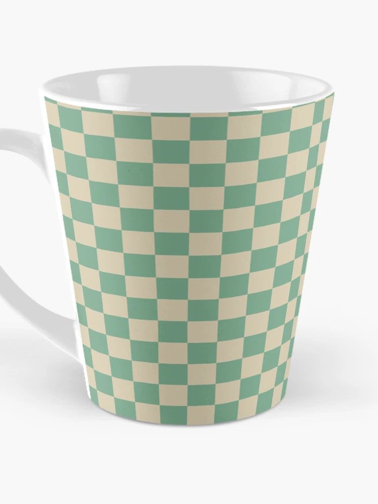 Thumbnail 3 of 4, Coffee Mug, Retro Green checkered pattern designed and sold by PatternDesign01.