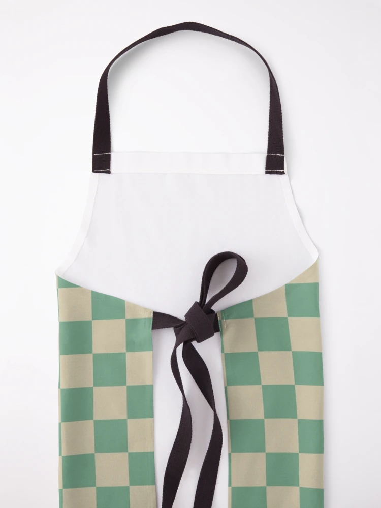 Thumbnail 5 of 6, Apron, Retro Green checkered pattern designed and sold by PatternDesign01.
