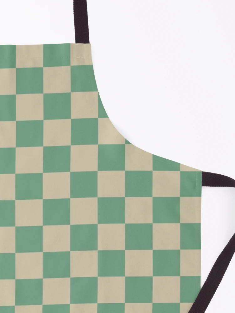 Thumbnail 3 of 6, Apron, Retro Green checkered pattern designed and sold by PatternDesign01.