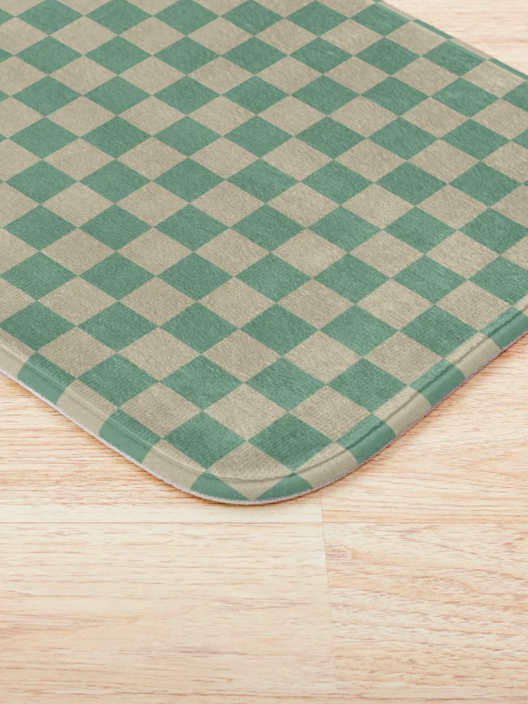 Thumbnail 3 of 6, Bath Mat, Retro Green checkered pattern designed and sold by PatternDesign01.