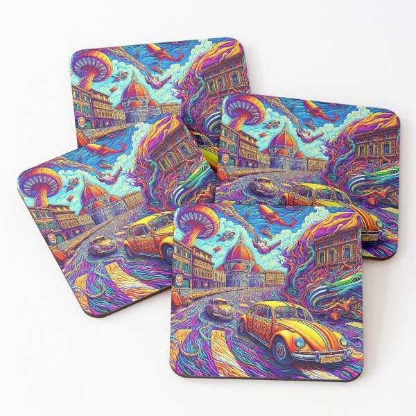 Item preview, Psychedelic Florence Dream – Trippy Retro Cityscape Illustration designed and sold by DiamondSkyShirt.