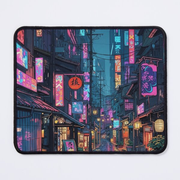 Item preview, Neon Rain Alley Cyberpunk Night designed and sold by demureluxes.
