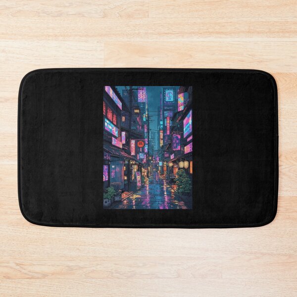 Item preview, Neon Rain Alley Cyberpunk Night designed and sold by demureluxes.