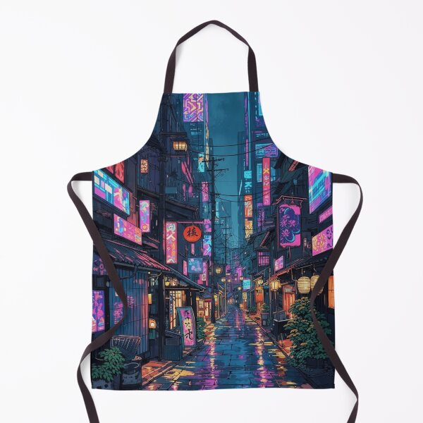 Item preview, Neon Rain Alley Cyberpunk Night designed and sold by demureluxes.