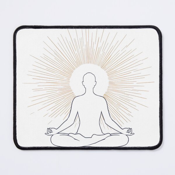 Item preview, Minimal Line Art Meditation – Radiant Aura Energy Illustration designed and sold by catcurio.