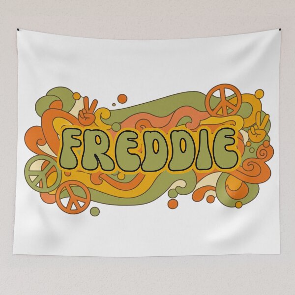 Item preview, Freddie Retro Groovy 70s Peace Sign Name Art designed and sold by MBBialyPiksel.