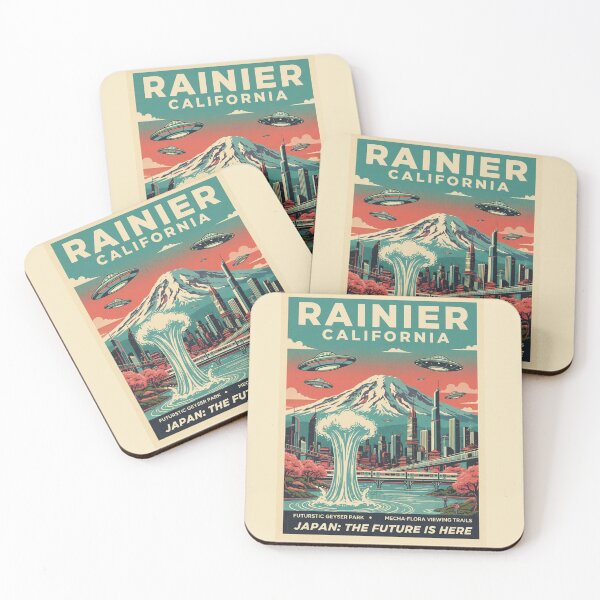 Item preview, Japan The Future Is Here - Retro-Futuristic Rainier Sci-Fi Travel Poster designed and sold by freackly.