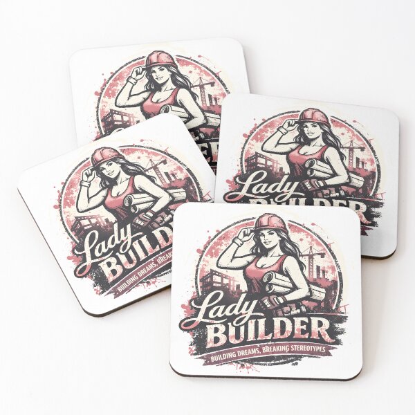 Item preview, Grunge-style logo featuring a confident woman working in construction. designed and sold by GraphicComet.