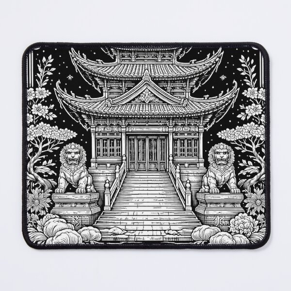 Item preview, Chinese Temple Line Art – Traditional Asian Architecture Illustration designed and sold by DrizzyV.