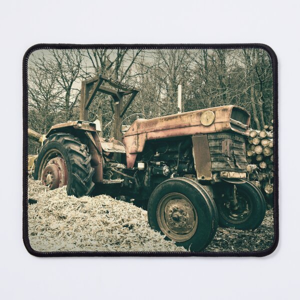 Item preview, Vintage tractor cutting logs in wood yard designed and sold by Stephen Jarman.