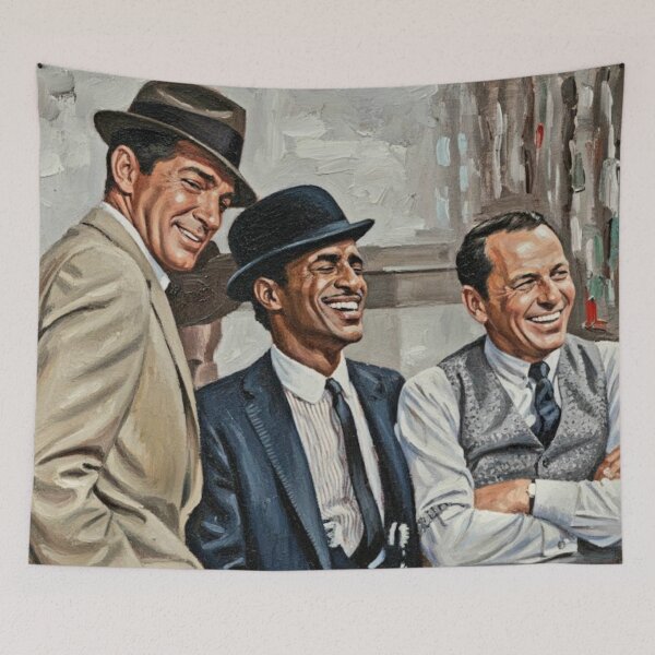 Item preview, The Summit: Frank, Sammy, and Dean Rat Pack Impasto Portrait designed and sold by Art's Diner.