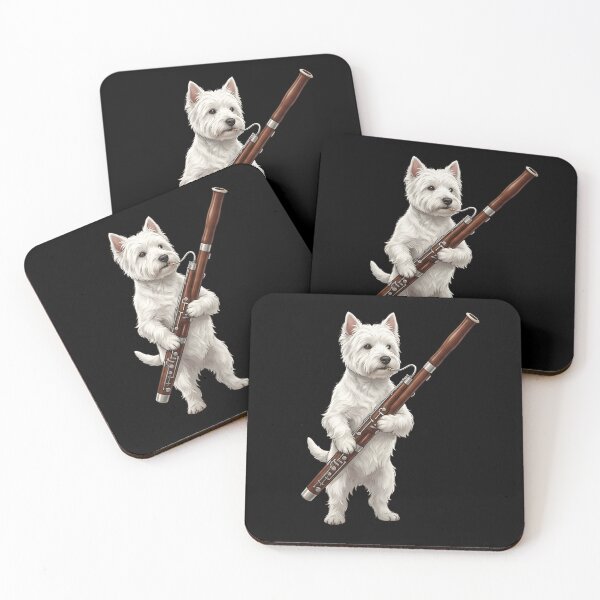 Item preview, West Highland White Terrier Playing Bassoon Player Bassoonist Dog Lover designed and sold by TerryConnells.