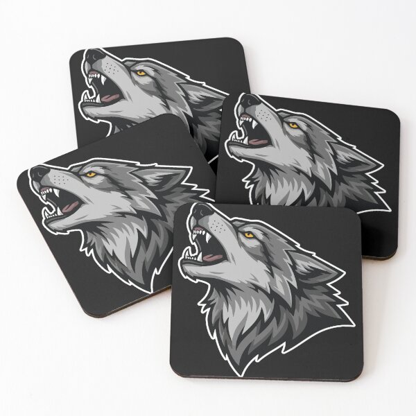 Item preview, Howling Gray Wolf Wild Moon Wolf Logo designed and sold by PixelStudioBe.