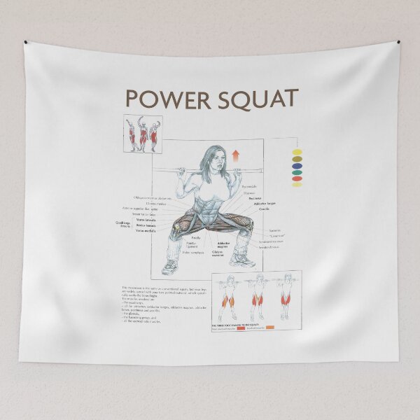 Item preview, Power Squat - Exercise Diagram designed and sold by superfitstuff.