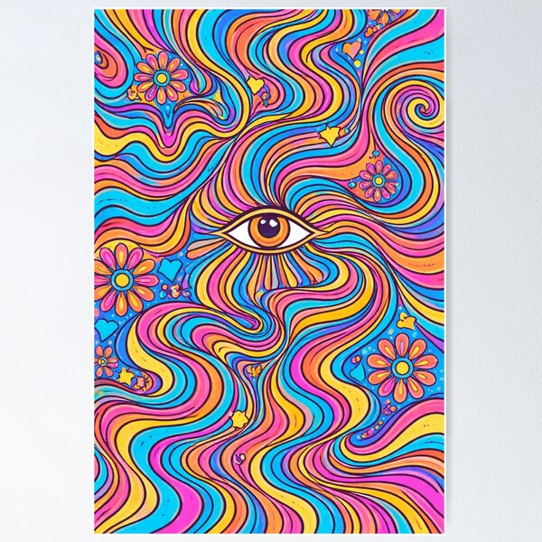 Trippy Psychedelic Eyes Posters for Sale | Redbubble