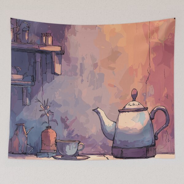 Item preview, Vintage Porcelain Tea Time Light Academia designed and sold by bapupa.