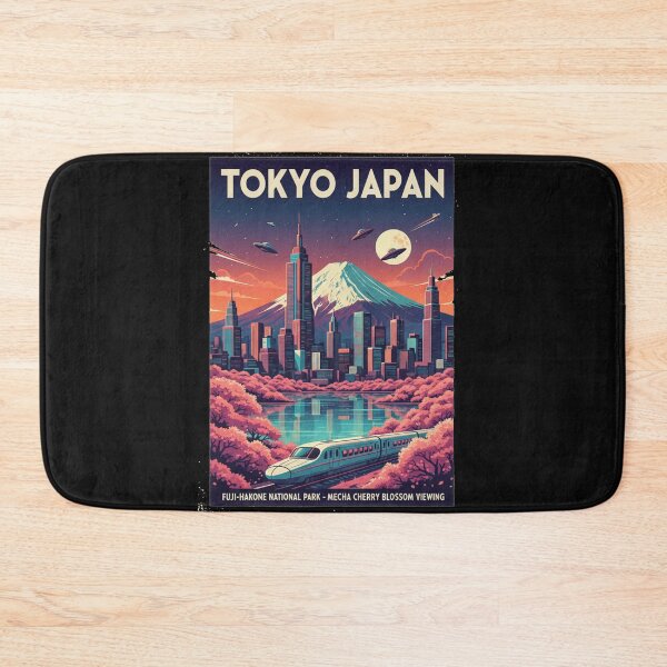 Item preview, Rainier California Japan: The Future Is Here - Retro Sci-Fi Travel Poster designed and sold by freackly.