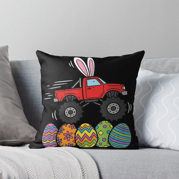 Item preview, Easter Monster Truck Bunny Ears Racing Through Colorful Easter Eggs Art designed and sold by StuZabine.