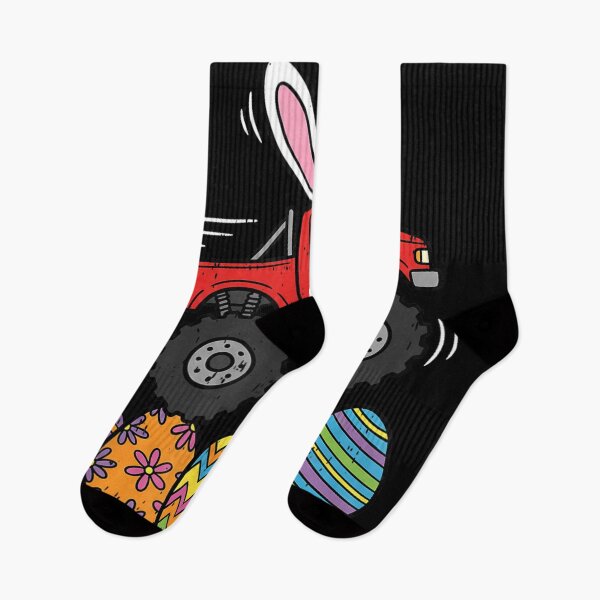 Item preview, Easter Monster Truck Bunny Ears Racing Through Colorful Easter Eggs Art designed and sold by StuZabine.