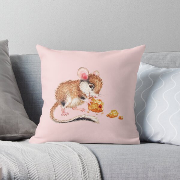 Cookie mouse by Maria Tiqwah Throw Pillow